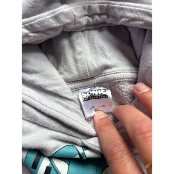 Sonic the Hedgehog Pullover Hoodie | Size XS (4/5) w/front and sleeve graphic - Picture 3 of 4